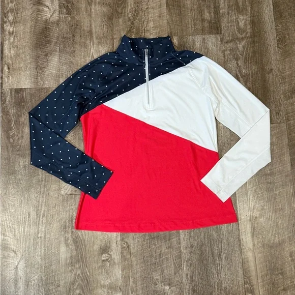 Lady Hagen Stars and Stripes activewear pullover womens size medium - Picture 1 of 7